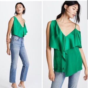 Green Women's Top Ruffle xs p